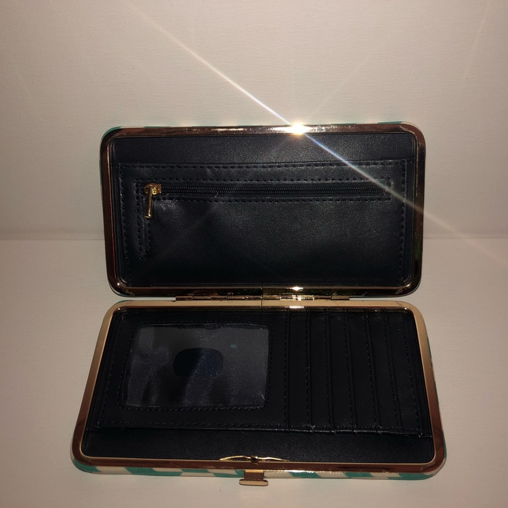 Chevron Pattern Turquoise Wallet - Picture 2 of 2